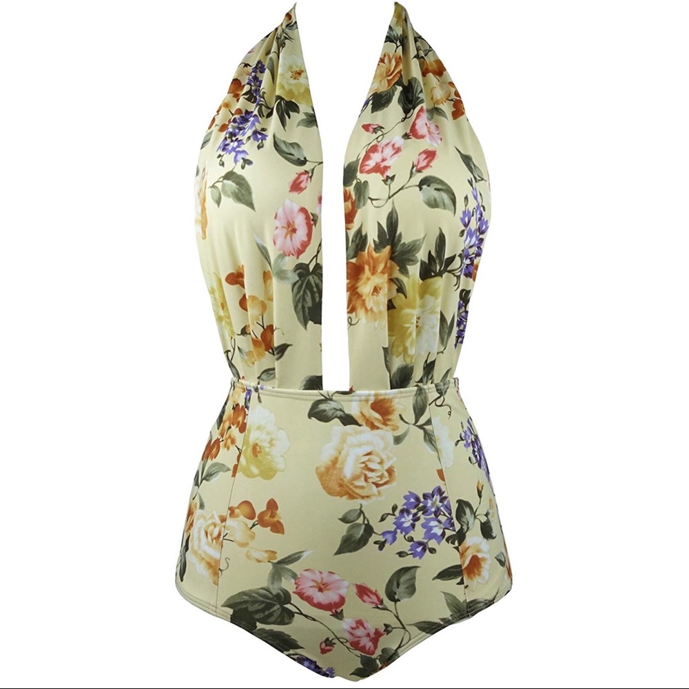 BRAND NEW COCOSHIP RETRO FLORAL SWIMSUIT
